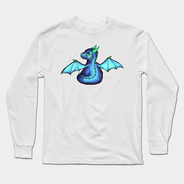 Baby Dragon - Blue Long Sleeve T-Shirt by Raebees
